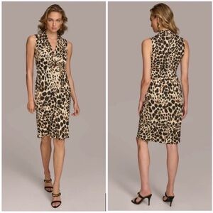 NEW Donna Karan New York Sleeveless Leopard-Print Sheath Dress size 6
